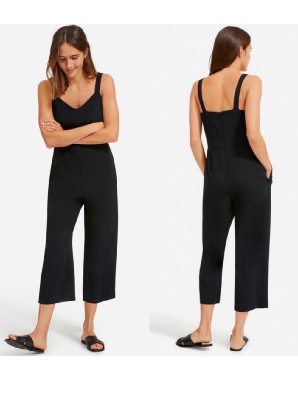 Everlane The Japanese GoWeave Slip Jumpsuit in Black size 0